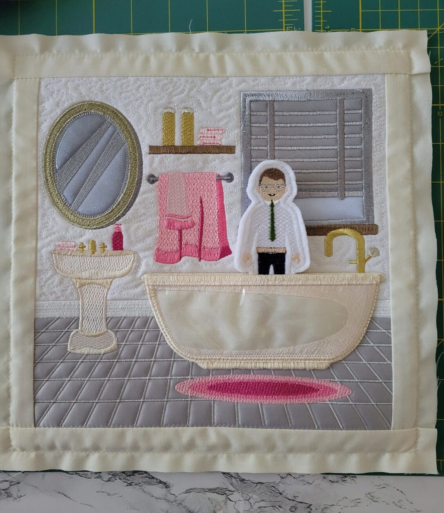 master bathroom doll quilt block