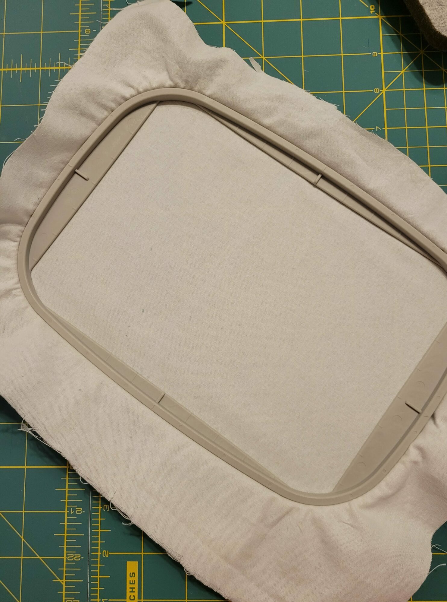 hoop fabric and stabilizer for quilt label