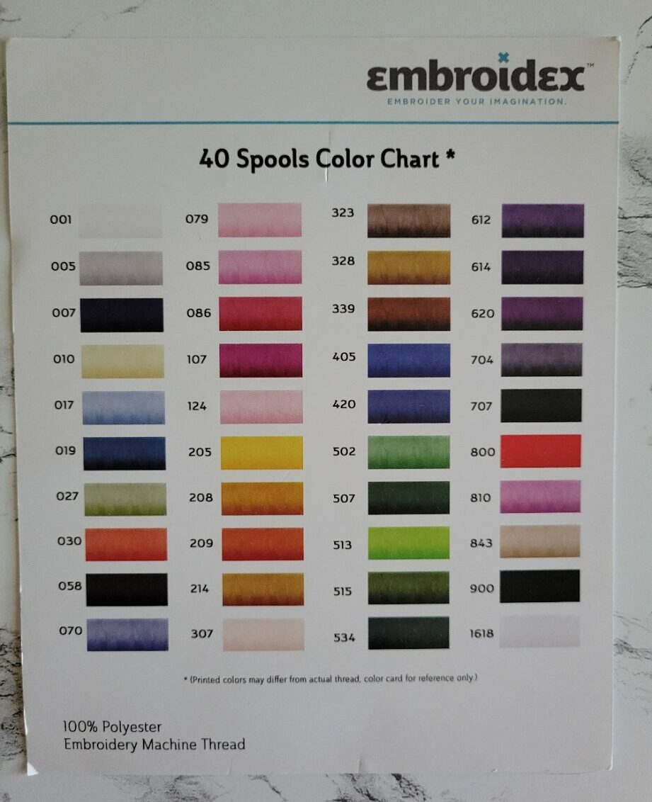 embroidex color chart