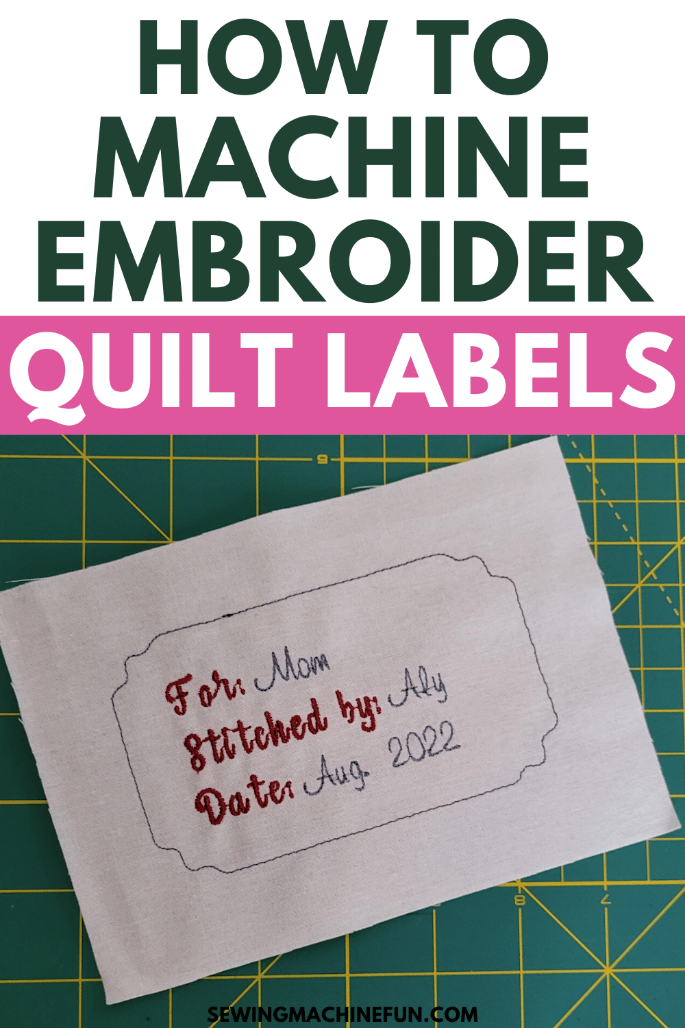 how to embroider quilt labels 