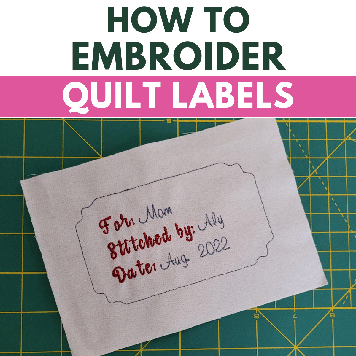 machine embroidered quilt labels