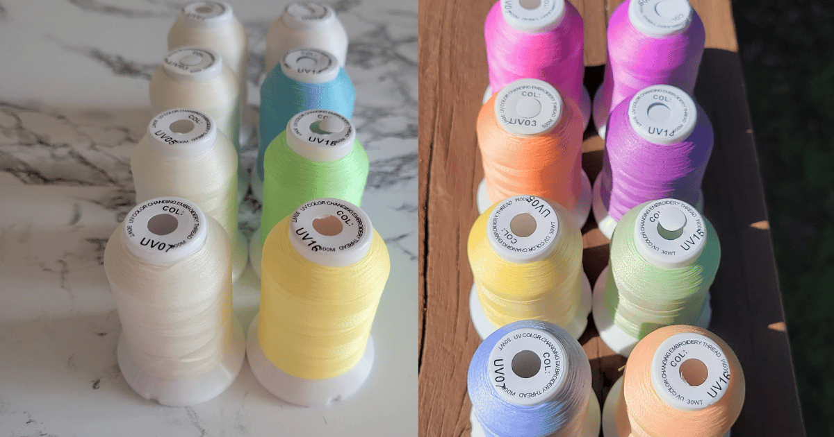 Photo-sensitive embroidery thread