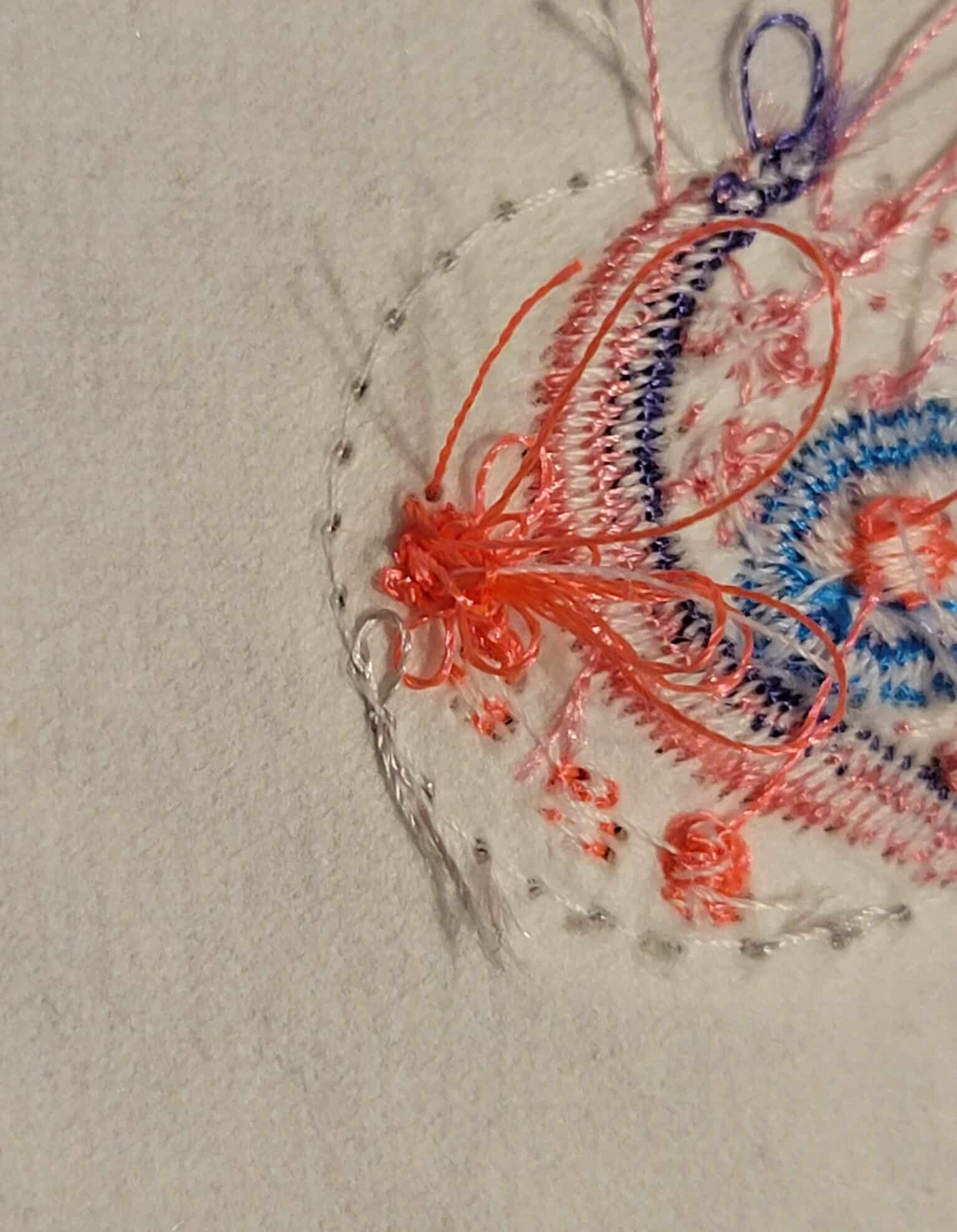 thread bunching up on back of embroidery