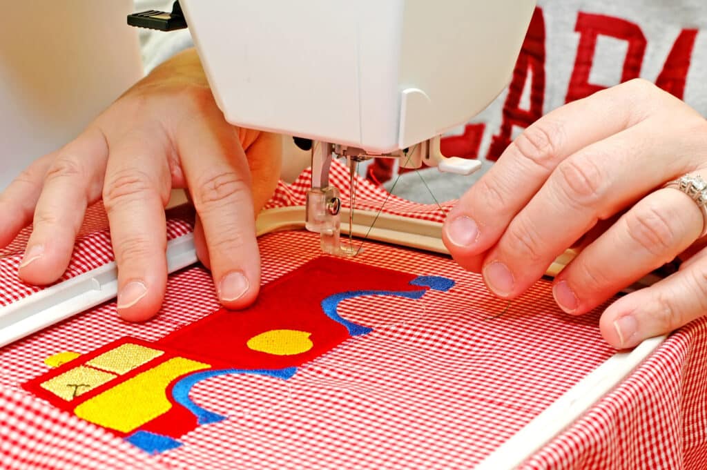 embroidering and testing a machine