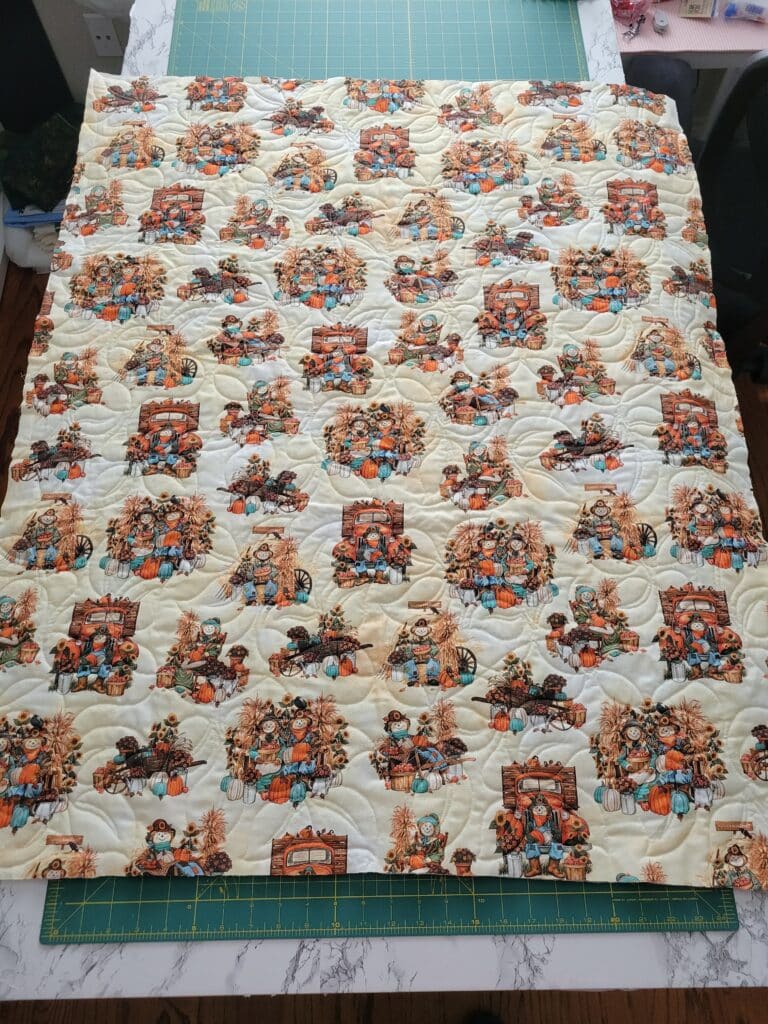 back of quilt to show thread color selection