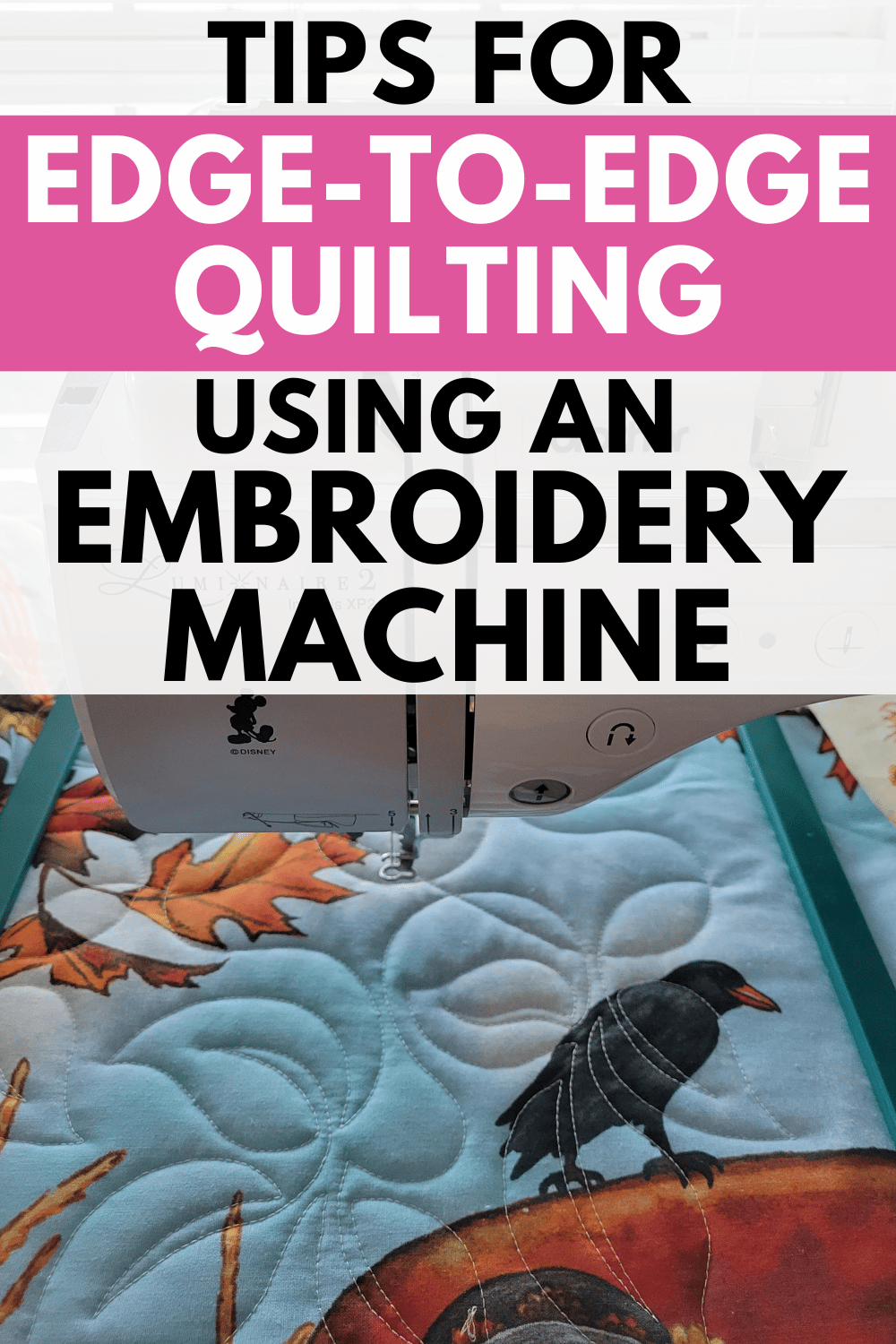 edge to edge quilting with machine embroidery designs