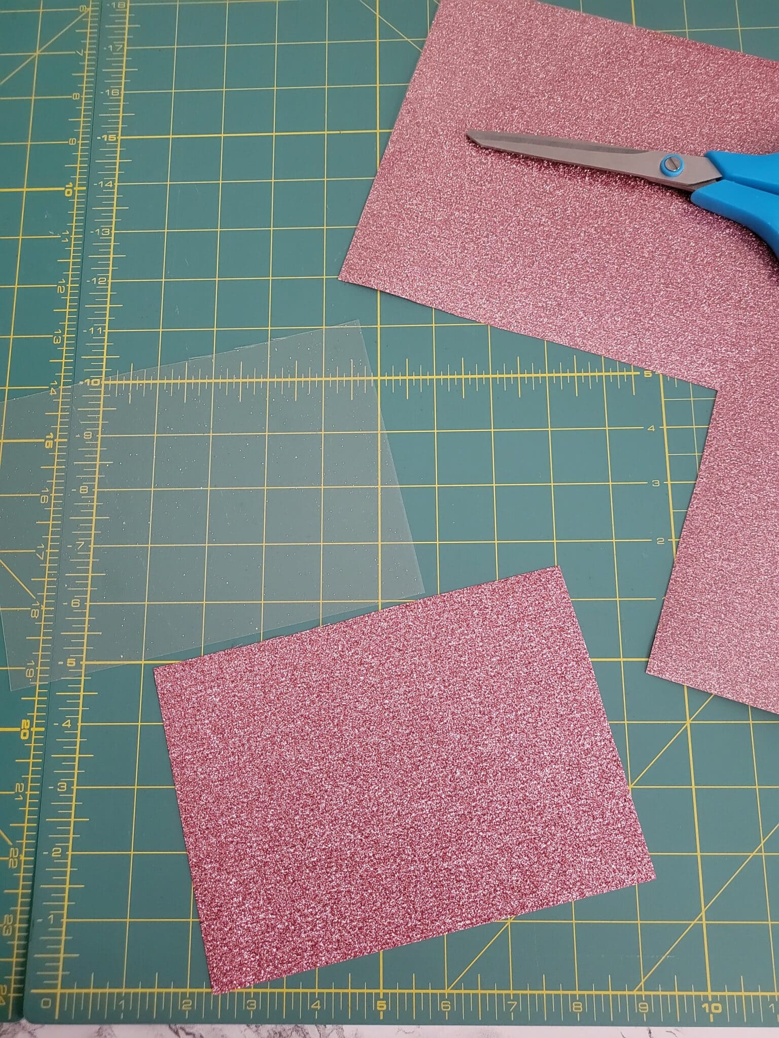 cut a piece larger than the placement line and remove backing