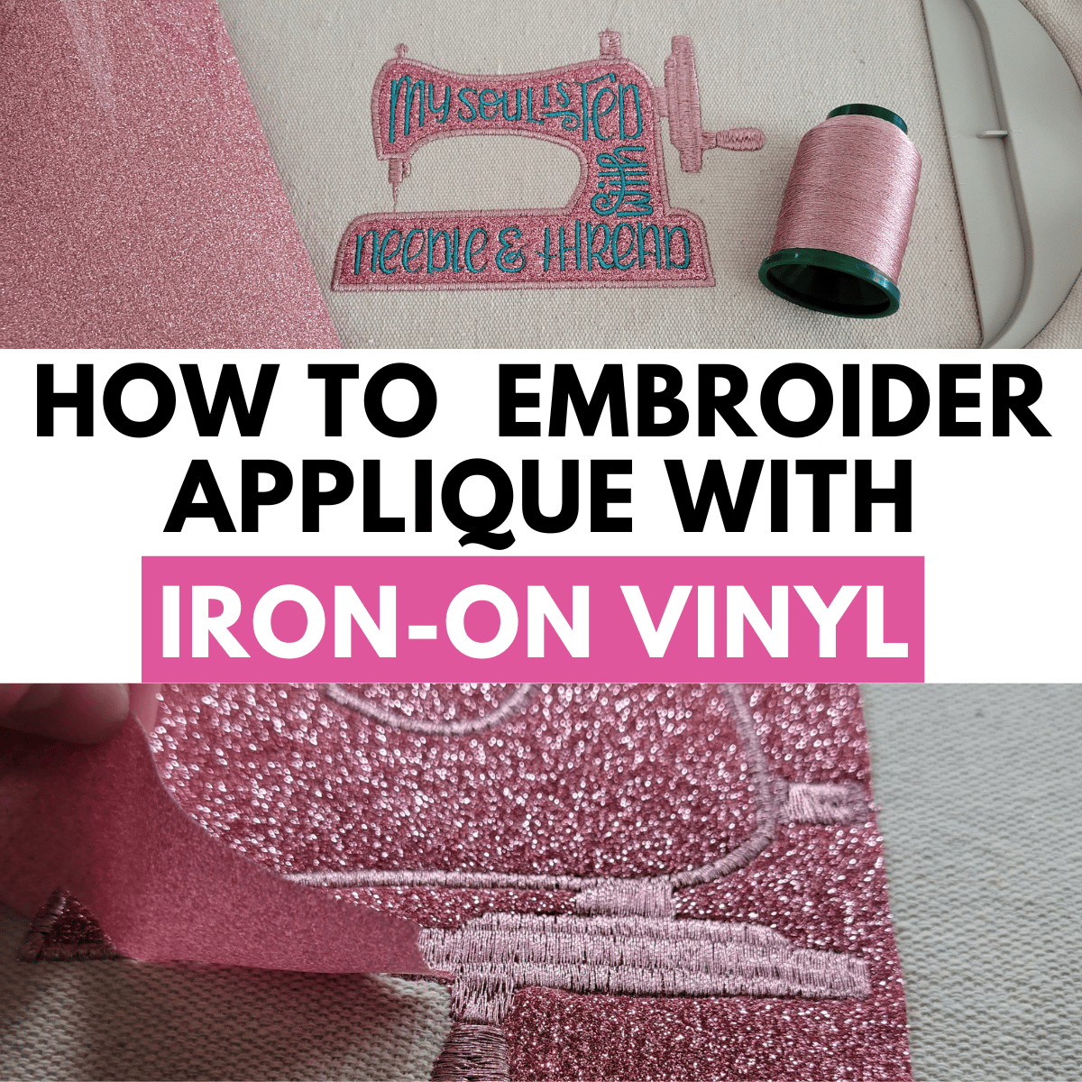 glitter vinyl embroidery tutorial for htv