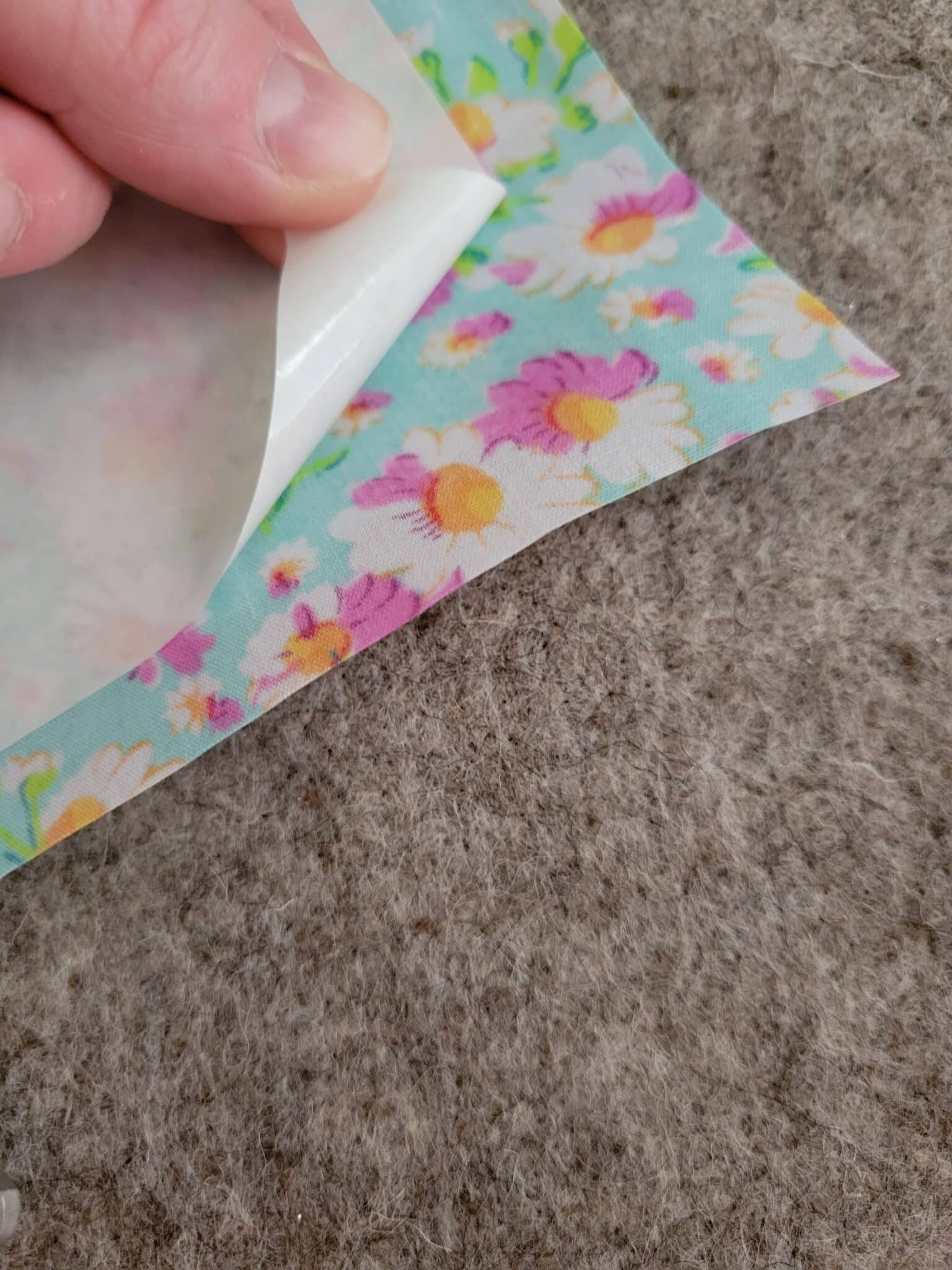 peel off fabric backing