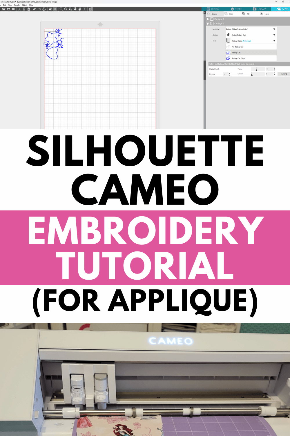 silhouette cameo embroidery tutorial for applique