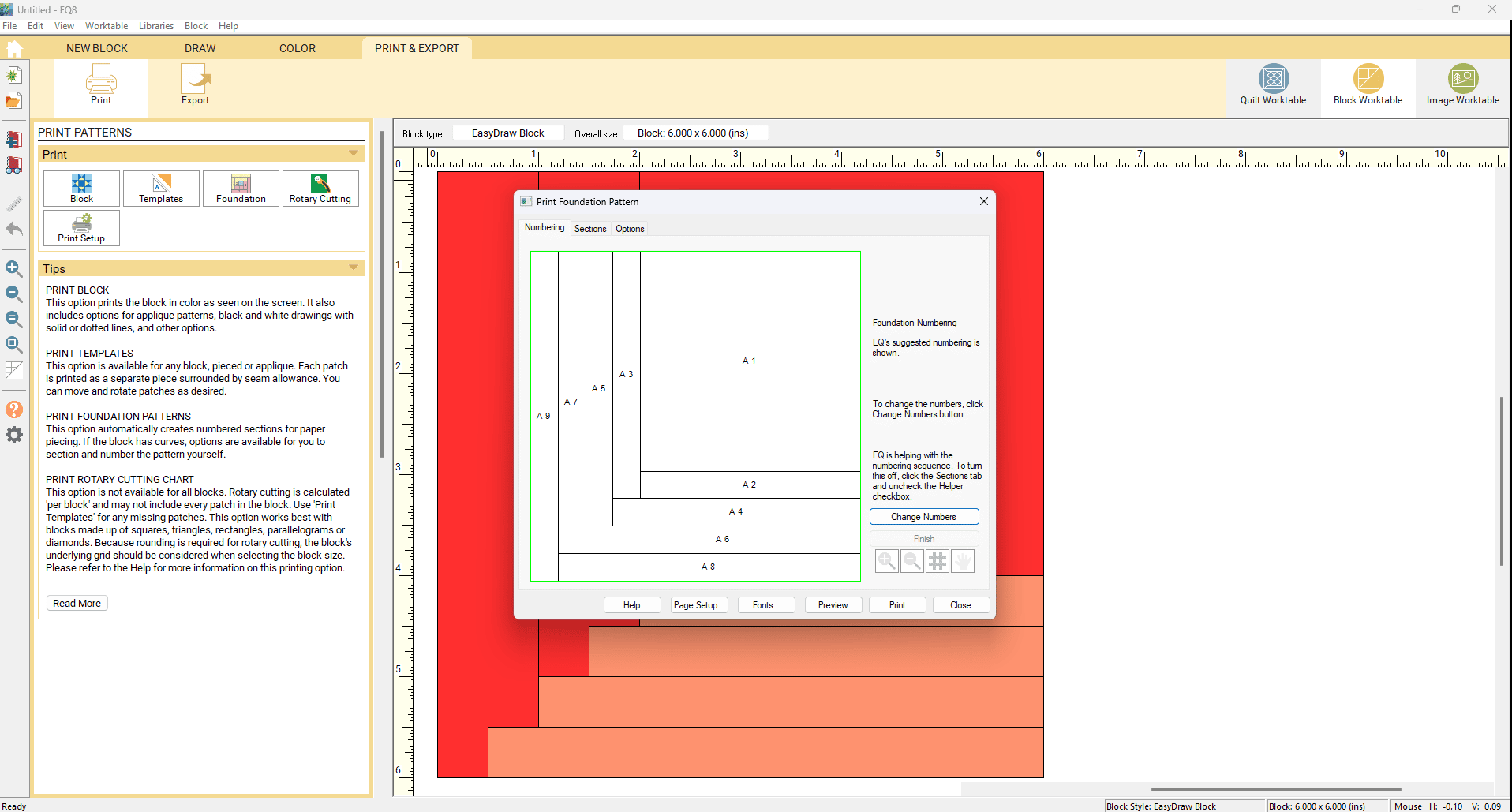 block piecing order