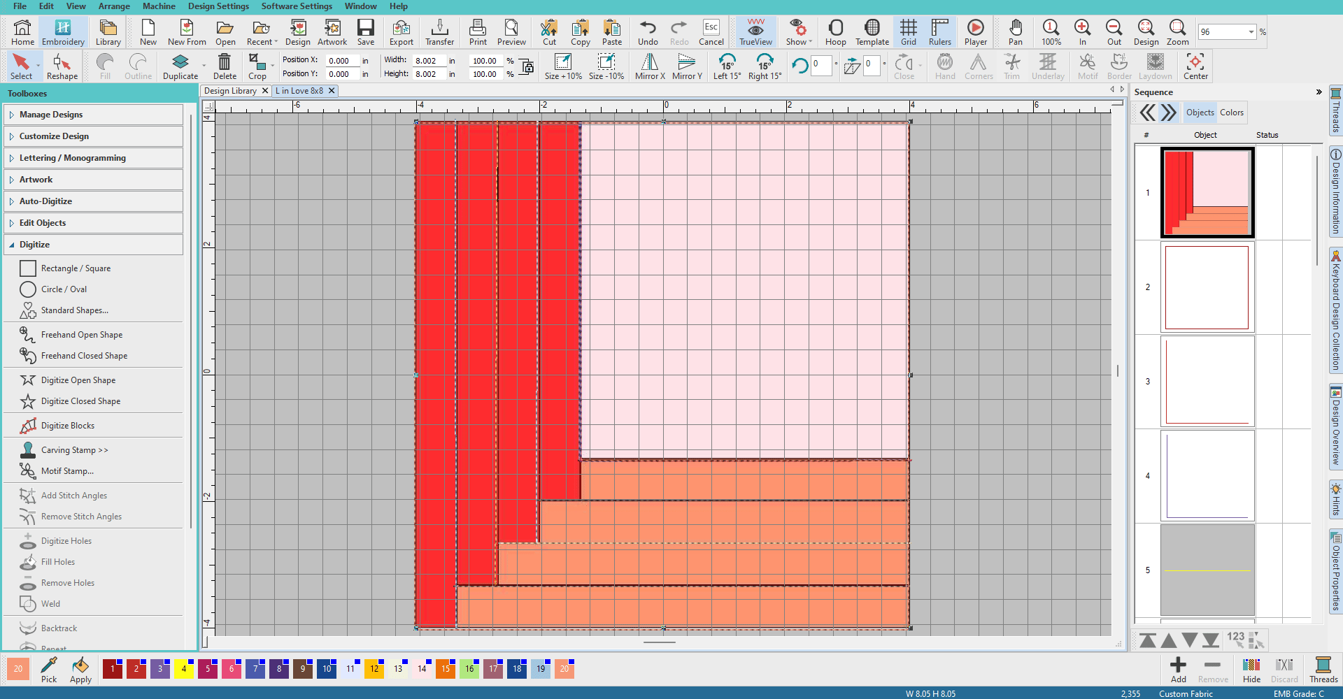 using quilt block as diagram for piecing