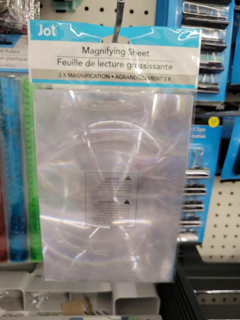 magnifying sheet