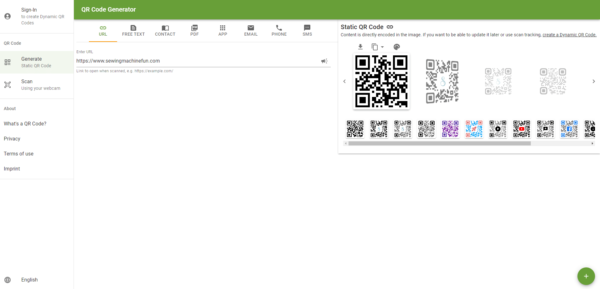 create the qr code