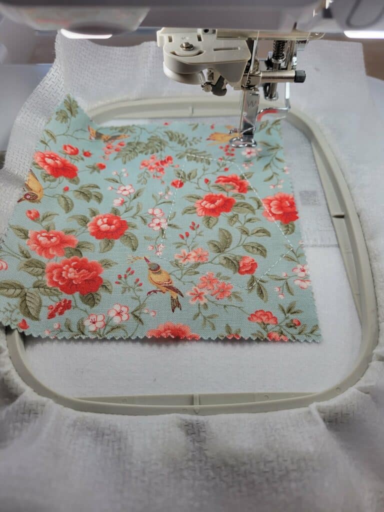 place fabric and stitch