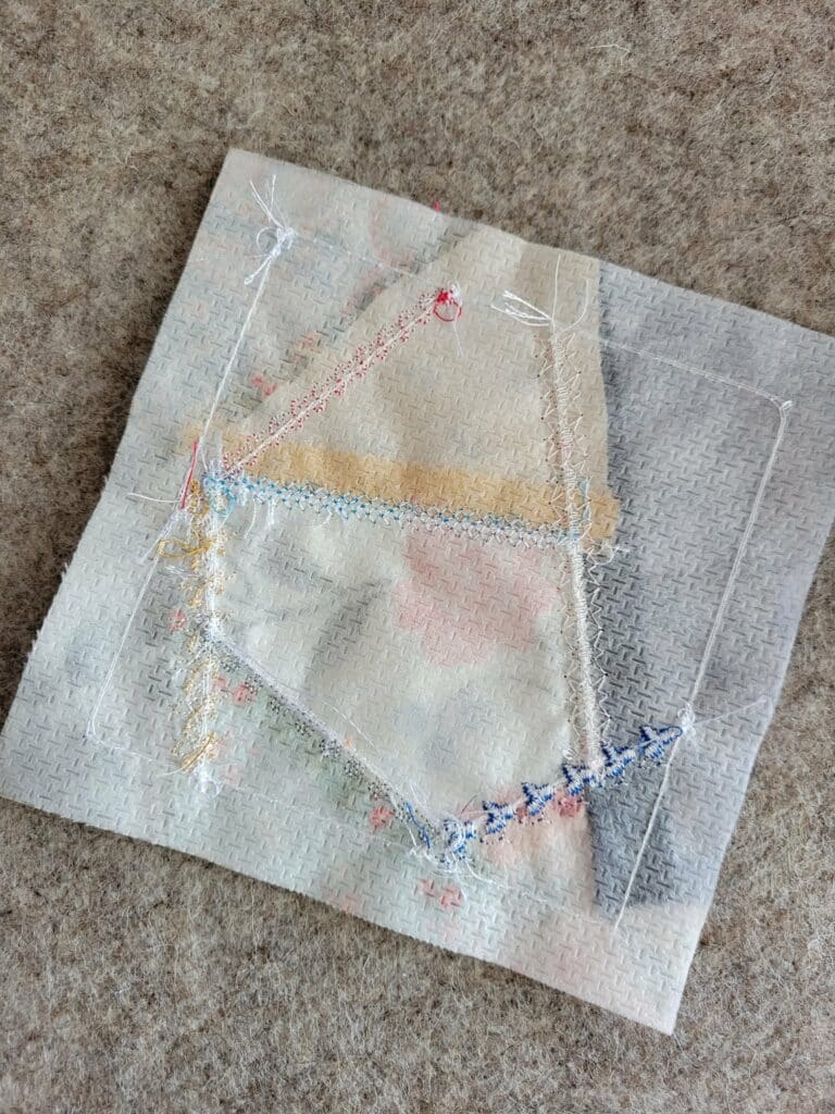 back of crazy quilt embroidery block