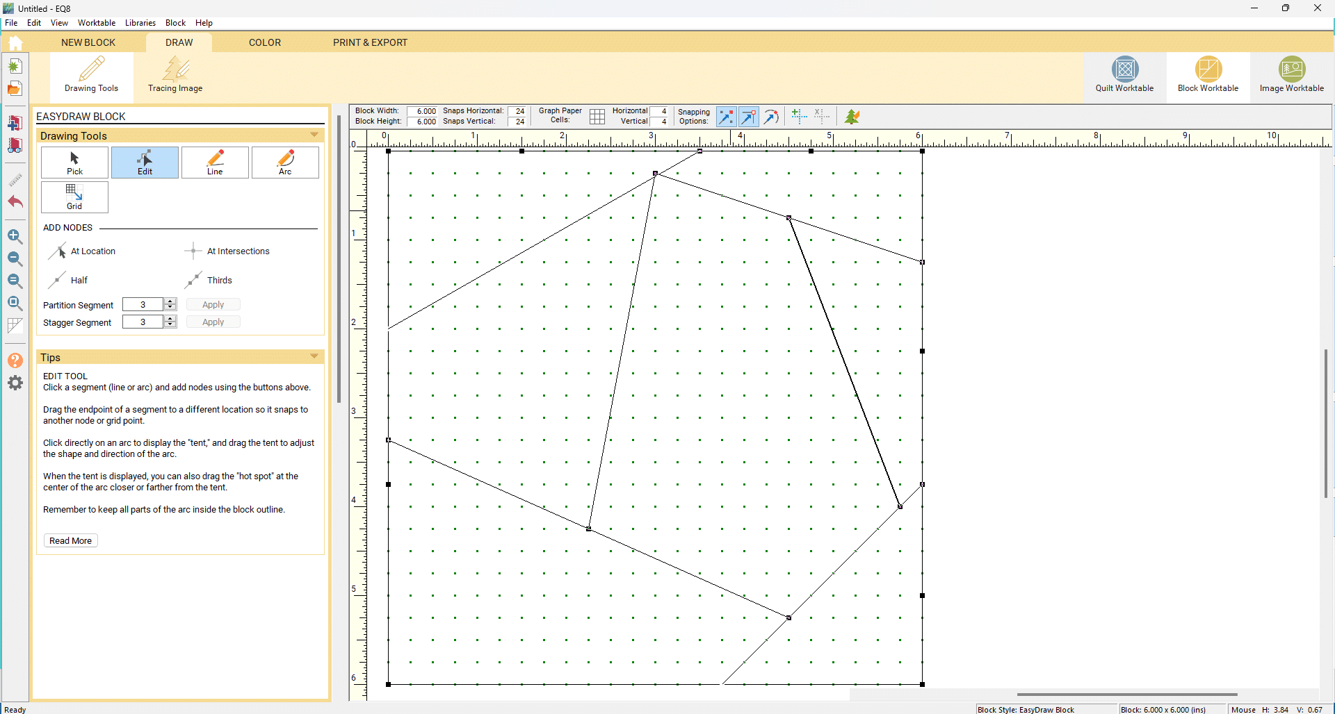 drawing crazy quilt block in EQ8