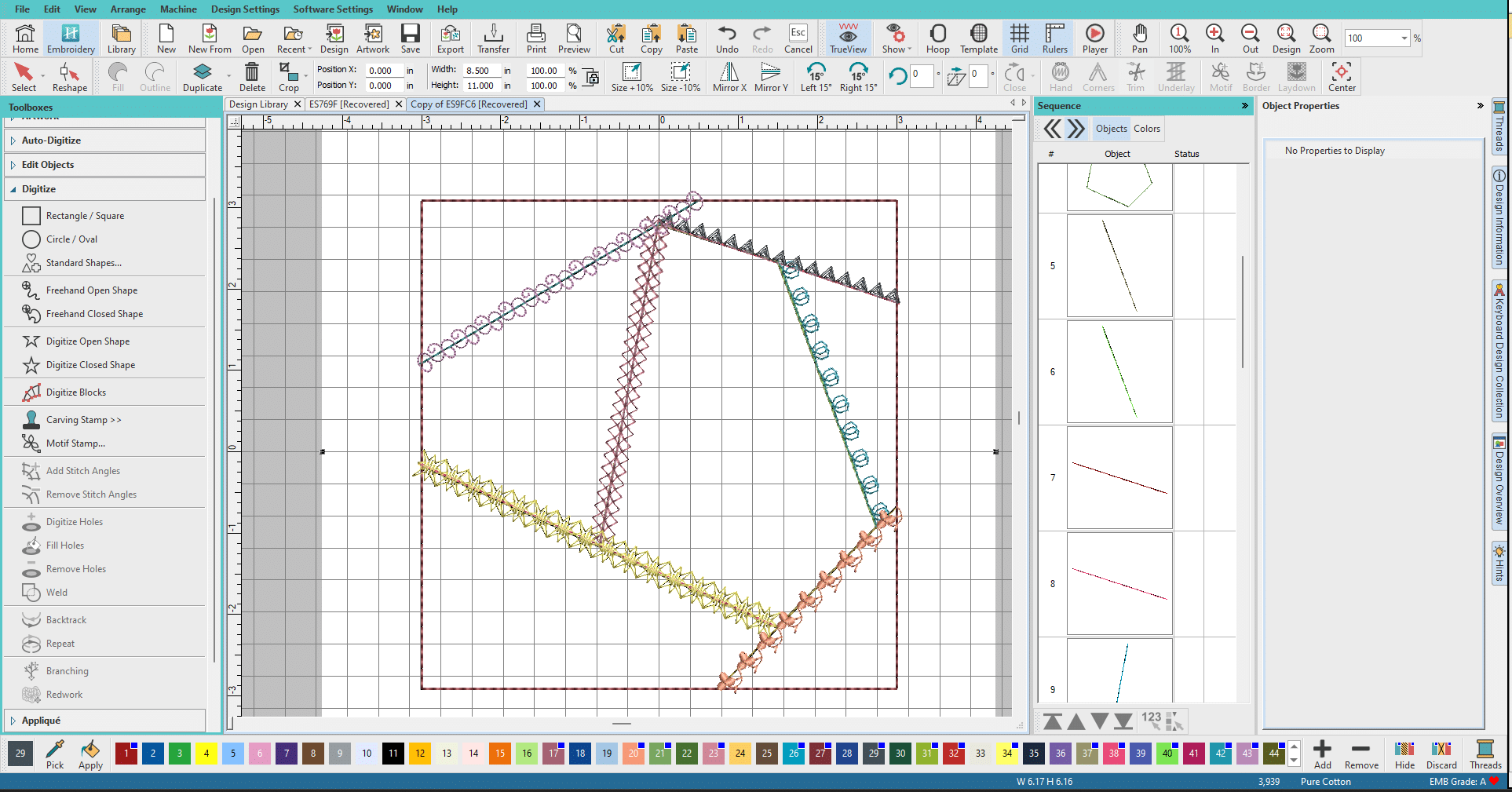 digitizing over the imported image