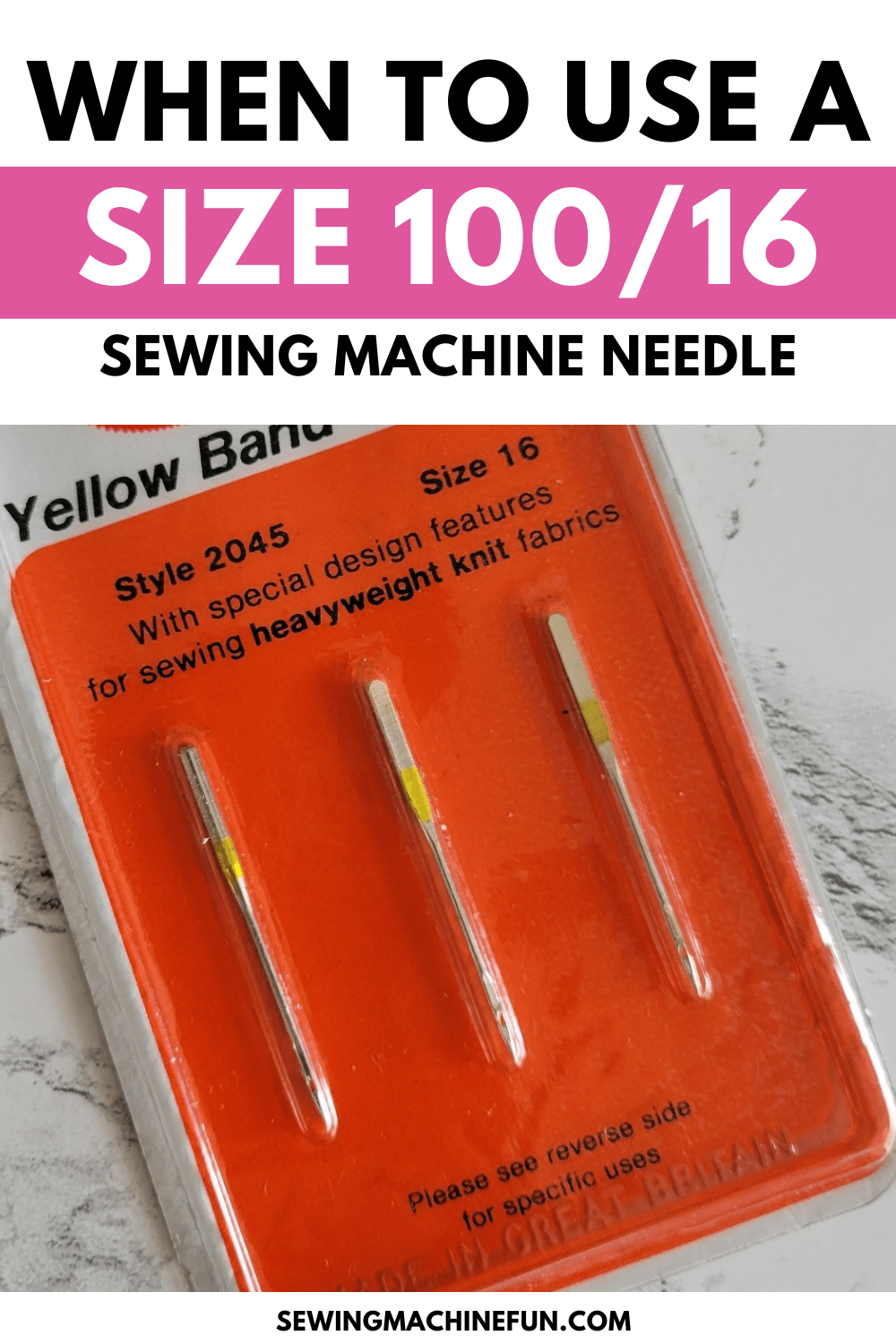 what is a 100/16 needle used for