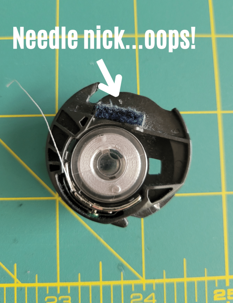 Needle nick...oops!