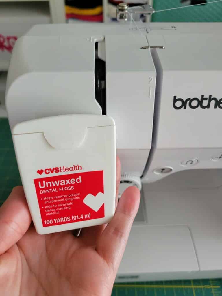 use unwaxed dental floss to clean machine