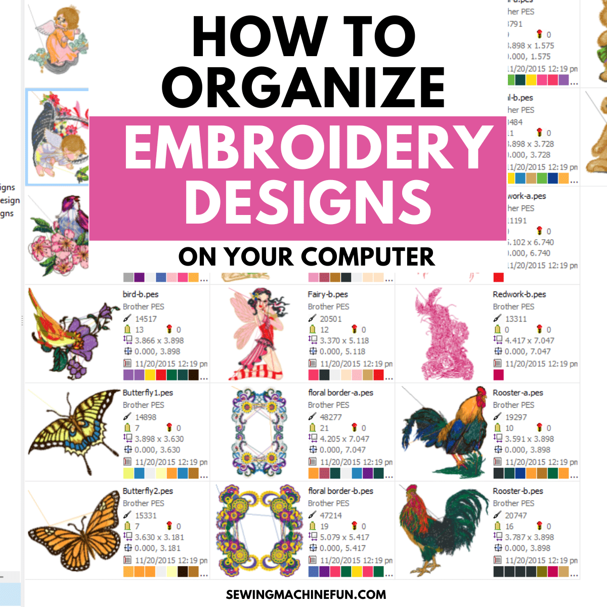 software to organize embroidery designs