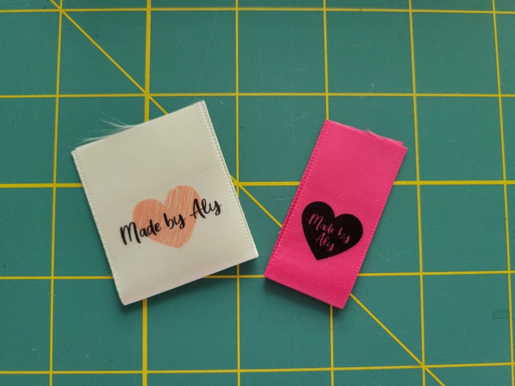 sublimation on ribbon to create clothing tags