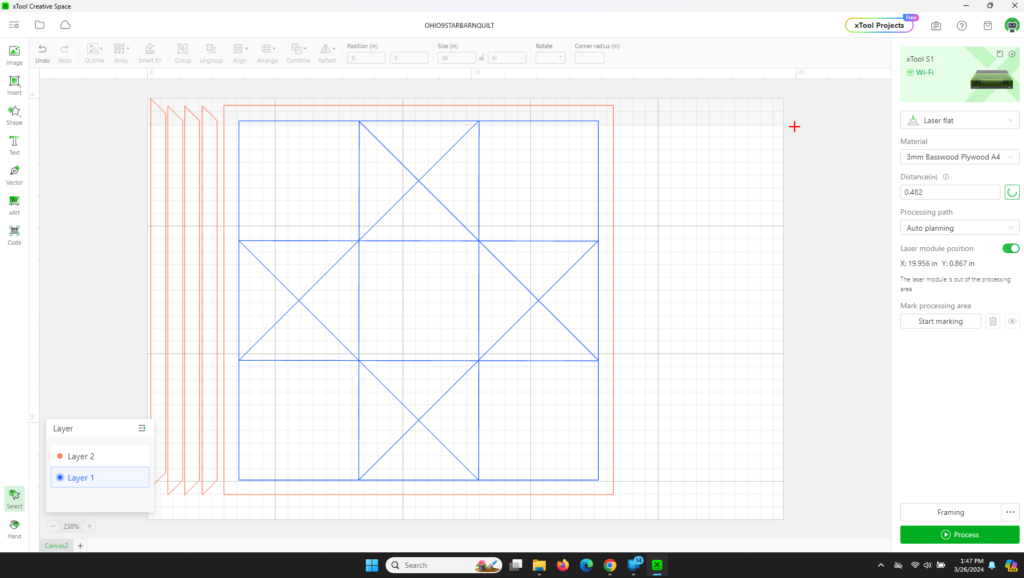 adding frame in xcs